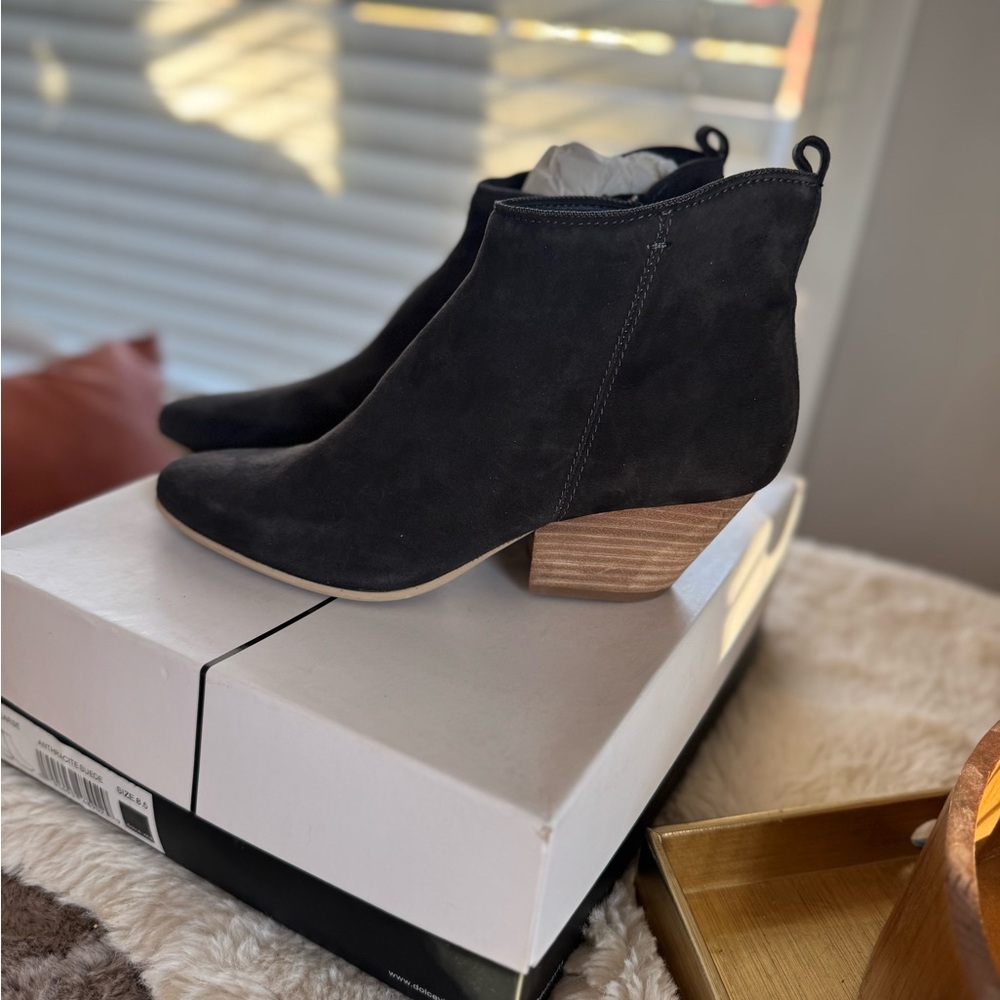 Dolce Vita Black Suede Ankle Booties